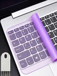 Ultra-Thin Keyboard Protector Film And Keyboard Cleaning Brush, Effectively Protecting Keyboard, Suitable For 15 To 17.0-Inch Laptops. Transparent, Purple, Yellow, Pink, And Blue Multi-Colors Available, Washable And Reusable - One Size Fits All - View 15