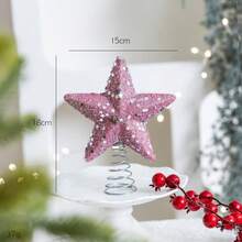 1pc, Glitter Golden Star Christmas Tree Topper, Festive Indoor Holiday Decoration With Sparkling Metallic Design For Christmas Trees, Holiday Decor For Home & Xmas Tree - Multicolor - View 15