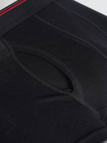 3 قطع ملابس داخلية رجالية سوداء، تصميم نافذة بسيط، رياضة كاجوال، صديقة للبشرة - الأسود - مشاهدة 8
