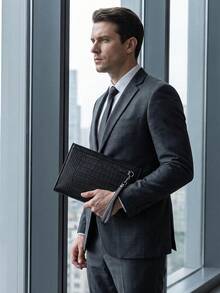 Men's Handheld Clutch Bag, Phone Pouch, Casual Large Capacity Handbag, Envelope Clutch, Fashionable Leather Clutch Bag, - Multicolor - View 5