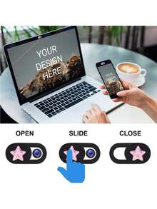 3pcs Pink Star Webcam Slider Covers, Phone Privacy Stickers - Suitable For Laptops, Desktops, Computers, Smartphones, Protect Your Privacy And Security, Strong Adhesive Self-Adhesive Privacy Stickers, Phone Accessories, Gift For Friends - Pink Stars - View 5
