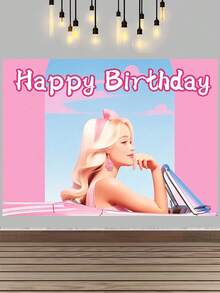 MASSDI Backdrop, Personalized Polyester Party Backdrop, Pink Heart Birthday Print, Vivid HD Pattern, Lightweight Wrinkle-Resistant Fabric, Easy Hanging, Photo Booth Background, Celebration Decor, Party Favor, Holiday Gift Accessory - Multiple Styles - View 14