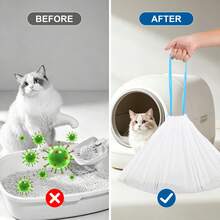Drawstring Trash Bags For Dorm Bedroom Desktop Bin, Thickened Leak Proof Small Garbage Bag Liners With Drawstring, Less Frequent Replacement For Daily Life - White - View 4