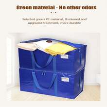 Heavy-Duty Storage Bags, Waterproof Extra-Large Totes With Reinforced Handles, Double Zippers, Foldable For Clothing & Blankets - Multicolor - View 8