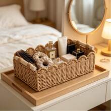 1pc Multi-Functional Storage Basket, Suitable For Everyday Home Organization. Can Be Used In Kitchens, Bathrooms, Bedrooms, Living Rooms, And Dormitories. Perfect For Countertops, Shelves, Dressing Tables, And Both Stylish And Rustic Decor. - Multicolor - View 4