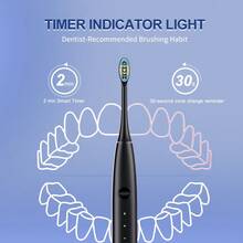 LANDOT 5‑Modes Sonic Electric Toothbrush For Adults, Rechargeable IPX7 Waterproof Toothbrush With Smart Timer, High‑Frequency Vibration Deep Cleaning Whitening For Sensitive Gums - Black - View 3