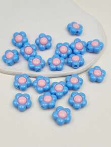 20pcs Sweet Cute Colorful Flower Beads DIY Jewelry Making And Decoration Beads For Phone Chain, Keychain, Necklace - Solid Color Floral - View 8