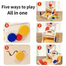 Montessori Wooden Coin Box, Color Sorting Matching Toy, Throwing Box, Permanent Storage Box, Educational Learning Toy Gift - Standard-1 - View 3