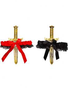 Lace Bow Decor Halloween Leg Strap Sword Leg Accessory Cosplay Jewelry - A - View 4