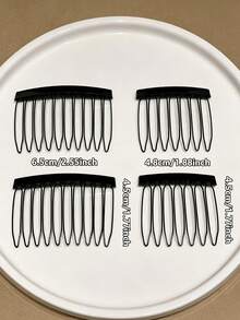 1/4/8pcs Practical Hair Accessories, Invisible Hair Combs, Side Volumizing Hair Clips, Small Bangs Hair Clips, Top Volumizing Clips, For Hairstyling, Makeup Fixing And Holiday Gift Hair Accessories - Black - View 7