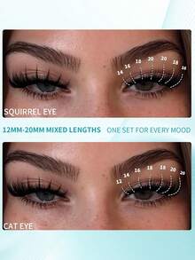 600/500/460 Cluster Eyelash Set (Includes Pointed Lashes), Length 10-18mm, Cartoon Fairy Style Single Cluster Lashes, Lightweight Fluffy Extension Effect, D Curl Pointed Cluster Eyelash Set - DD - View 4
