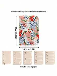 Book-Style Embroidered Jewelry Organizer Bag 5 Loose-Leaf Partitioned Storage Ring Earring Necklace Anti-Tangle Portable Organizer Pouch - Multicolor - View 14