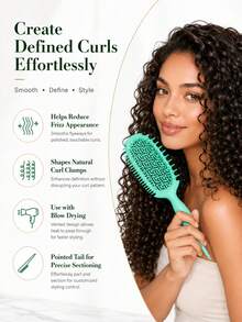 Smoothing Curly Hair Brush, Vented Curl Styling Brush With Side Teeth And Pointed Tail For Curly Wavy Coily Hair, Sectioning, Shaping, Smoothing, Daily Hair Styling Tool For Home, Travel And Salon Use, Multi-Color Options - 2054 - View 7