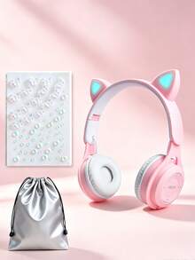 Gerripuer Foldable Wireless Cat Ear Headphones, Color-Changing Cat Ear Wireless Headphones, Built-In Microphone, Touch Control, Ultra-Long Battery Life, Suitable For Children/Gifts - View 23