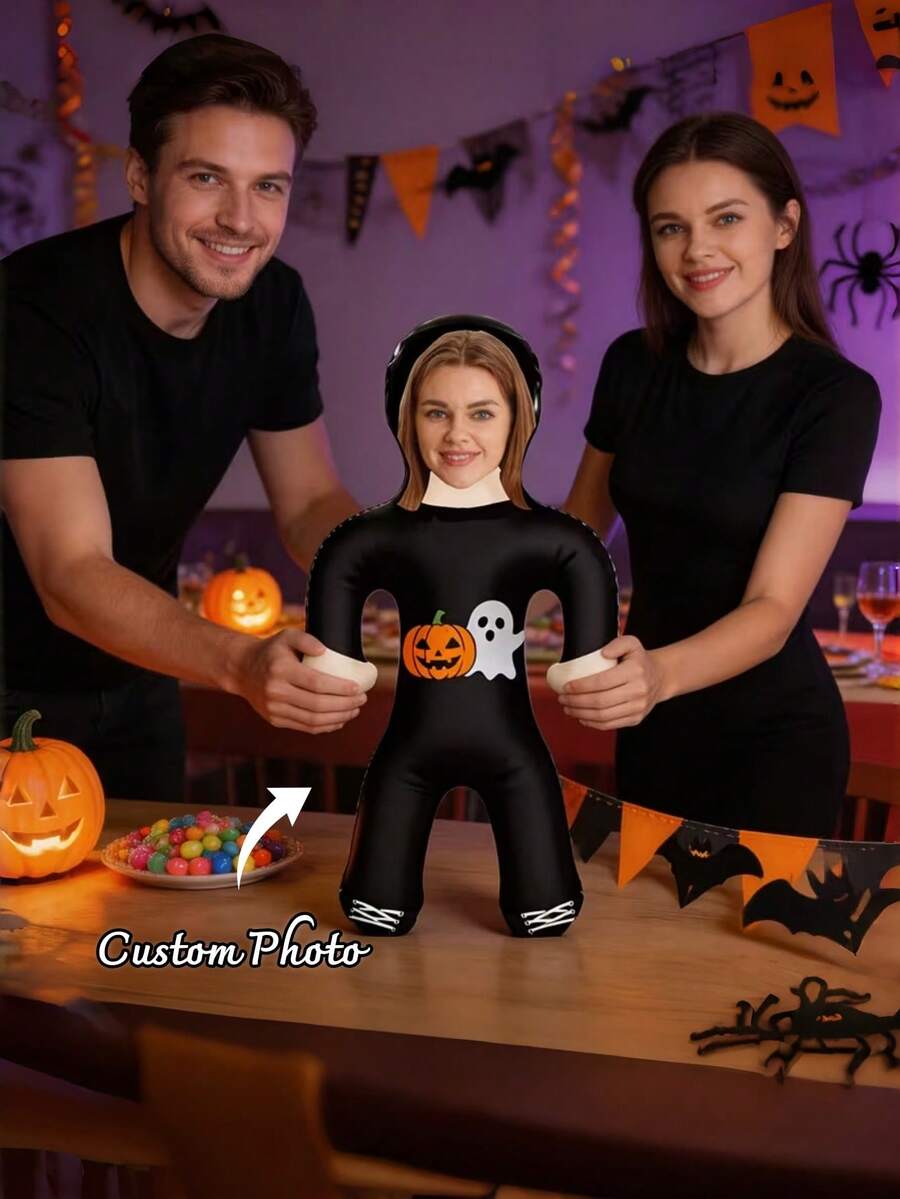 1pc Personalized Inflatable Blow Mold Prop, Custom Photo Bachelorette/Bachelor Party Decoration, Party Decor, Bachelorette/Bachelor Party Gift, Gift For Him/Her, Birthday Wedding Halloween Decoration, Suitable For Multiple Occasions - Multicolor - View 1
