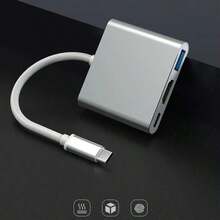 محول USB-C إلى USB 3.1 ثلاثي الوظائف، محول شحن Type-C متوافق مع S23 Ultra/15/16/17، أجهزة الكمبيوتر المحمولة، - متعدد الألوان - مشاهدة 6