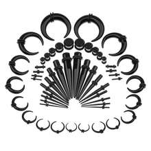 36pcs Titanium Steel Ear Tunnels/Plugs Set, Unisex Punk Taper Stretching Piercing Jewelry Accessories, Fashion Body Piercing Gift Suitable For Any Occasion - 36-piece Pointed Cone Ear Expander Set - View 19