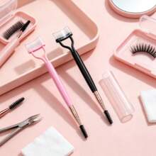 2-In-1 Eyelash Comb & Spoolie Brush, Stainless Steel Fine Tooth Eyelash Separator, Foldable Eyebash Brush With Cover For Mascara Clumps, Portable Makeup Tool - A. - View 7