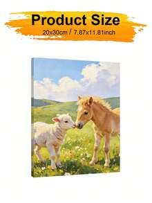 1pc Horses And Sheep DIY Oil Painting By Numbers, Canvas Painting DIY Crafts, Adult Home Decoration, Holiday Gift. - Sets - View 11