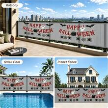 Sunshade Set, Paired With Halloween Hanging Decor, Fence Privacy Screen, High-Density 100% Blackout Privacy Fence Fabric, Windproof Weather-Resistant Tear-Resistant, Suitable For Balcony, Garden, Yard, Fence, Patio - Gray - Grey - View 9