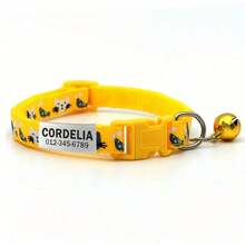 Custom Engraved Pet ID Collar With Bell - Cute Cartoon Kitten Design, Adjustable Polyester Strap For Dogs & Cats, Includes Personalized Name Tag With Owner's Phone Number - Durable Anti-Lost Accessory, Perfect Gift For Pets - Multicolor - View 15