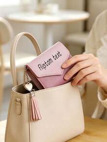 Personalized Heart-Shaped Tassel Wallet - Customized Text Women's Card Holder And ID Holder, Perfect Gift For Girlfriend - Multicolor - View 6