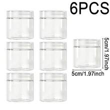 6pcs Small Travel Refillable Containers, Transparent Plastic Jars, Reusable Plastic Storage Containers, Round Plastic Jars, Kitchen Home Storage Containers, Black/White/Clear Screw Cap Sample Jars, 4 Sizes, Makeup Sample Dispenser Boxes - View 21