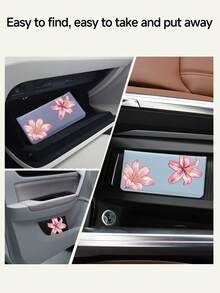 Shiny Pink Lily Car Registration & Insurance Document Organizer - Vehicle Glove Box Organizer, Car & Truck Storage Accessory, Suitable For Storing Important Documents, Driver's License, Passport, Cards, Small Car Accessories And Other Documents - Multicolor - View 11