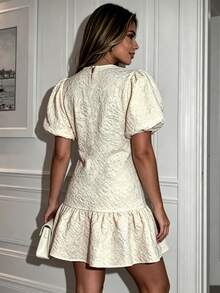 Women's Plus Size White Skirt Elegant Summer Dress - Apricot - View 3