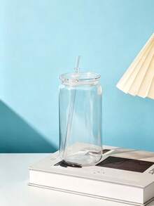 1pc 16oz/480ml Large Capacity Plastic Water Cup With Lid And Straw, Reusable Water Bottle, Suitable For Summer Juice, Coffee, Milk Tea, Transparent PC Material, Smooth And Clear, Sealed And Durable - Multicolor - View 5