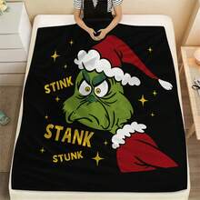 The Grinch بطانية قيلولة ناعمة ومريحة 1 قطعة بطبعة كاملة من الفلانيل الحديثة - شجرة عيد الميلاد - بطانية قيلولة من البوليستر - عملية طباعة رقمية، مناسبة للأريكة والسرير والسفر وديكور المنزل والمكتب - متعدد الألوان - مشاهدة 7