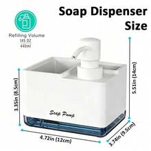Kitchen Dish Soap And Hand Soap Set With Sponge Holder And Towel Rack, 4-In-1 Kitchen Sink Countertop Soap Dispenser, Practical Kitchen And Bathroom Gadget - Multicolor - View 4
