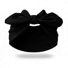 3pcs Wide Headbands, Knotted Rabbit Solid Color Elastic Ear Bow Hairband Yoga Sports Sweat-Absorbing Anti-Sweat Elastic Headwear - Multicolor - View 3