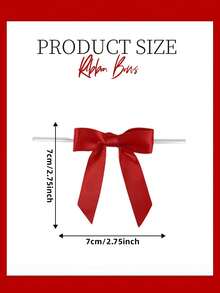 Christmas Satin Ribbon Bows, Twisted Bows, For Gift Wrapping, Bows With Twists, Suitable For Graduation Gift Decoration, Mother's Day Gift Decoration, Crafts, Weddings, Bridal Showers, Birthday Party Decoration - Red - View 7