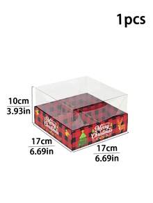 1pc/4pcs/10pcs Christmas Style 4-Compartment Box With Lid, Independent Partition Storage, Suitable For Macarons, Cookies, Candies, Private Baking Packaging - View 11
