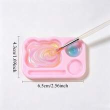 1pc Bear-Shaped Multi-Compartment Nail Art Mixing Palette, Mini Color Mixing Painting Palette, Portable Nail Polish Mixing Tool, Suitable For Nail Artists - Multicolor - View 8