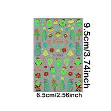 3 Sheets Glow In The Dark Christmas Nail Stickers - Luminous Cute Polar Bear & Rainbow Snowflake Design Nail Art Decals For Women Holiday DIY Manicure Gift - Colorful - View 4