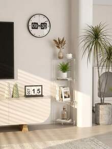 1 Set Multi-Layer Transparent Acrylic Corner Shelf, Triangular Floor-Standing Display Rack, Stable Triangle Design, Minimalist Invisible Storage Stand, Suitable For Wall Corners, Living Room, Bedroom, Desk, Bathroom Shower Area, Toilet Side, Vanity For Green Plants, Books, Skincare, Cosmetics, Space-Saving Bottle & Jar Decor, Home Furniture - View 5