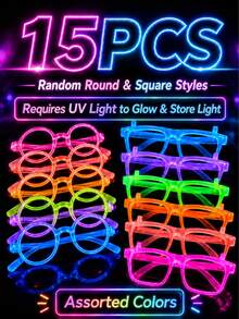 15/30/40件發光派對眼鏡 螢光派對眼鏡 彩色霓虹發光眼鏡 變色發光眼鏡 適合聖誕節、新年禮物、派對、拍照亭、演唱會 塑料材質 無需電源 無羽毛 萬聖節 - 多款 - 查看 13