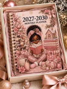 2027-2030 Monthly Planner, 4-Year Spiral Bound Planner For Women And Girls, Pink Christmas Winter Theme, Monthly Schedule Management Notebook, Suitable For School, Work, Goals, Appointments And Holiday Planning, Cute Gift For Students And Office, Christmas Gift, Office Supplies, Desk Accessories - A5 - View 5