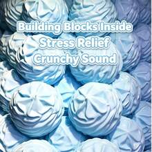 Crunchy Building Block Cream Handmade Ball, Stackable Cream Building Block Squishy, BuildingBlock Butter Texture Stress Relief Toy, Non-Rebounding Sound-Controlled Squeeze Cheese Strip,Halloween, Christmas -Other Major Holiday Gifts - Multicolor - View 3