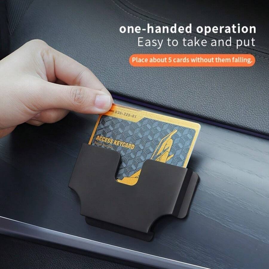 Car Card Storage Organizer Box, Multi-Function Card Holder Slots, Neatly Store Various Cards And Tickets, Save Car Interior Space, Practical Car Storage Accessory