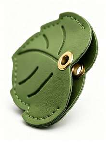 Access Card Holder - High-Quality PU Material, Green Maple Leaf Shape, Compact And Portable, Anti-Loss Lanyard Hook, For Access Cards, Elevator Key Holders, ID Cards, AirTag, TileMate, Key Protection Covers, All-In-One Card Holder With Keychain - Multicolor - View 5
