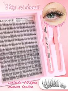 Special Offer 168/224pcs Fairy Lash Cluster Set, 9-15mm Cartoon Style Lash Clusters, DIY Lash Extension Kit, Wet Spiky Anime Lashes, Individual Lash Clusters, Ultra-Thin Invisible Lash Band With Lash Clusters, Eyelashes, False Lashes - Multicolor - View 12