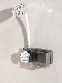 Hair Dryer Holder, Hands-Free Wall Mount Suction Cup Hair Dryer Bracket, Storage Rack, No-Drill Bathroom Organizer Shelf, Multi-Function Hair Dryer Storage Rack - Multicolor - View 11
