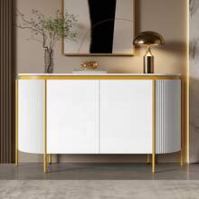 Sideboard Made Of Wood With 4 Doors With Storage With Doors White For Living Room And Dining Room - White - View 3