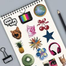 50pcs Transparent PET Millennial Pop Style Stickers Aesthetic Stickers ...
