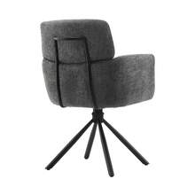 CLIPOP Drehbarer Esszimmer Stuhl mit Armlehnen, Schreibtischstuhl 360° Drehbar, Chenille Bürostuhl, Drehstuhl für Büro/Schlafzimmer/Wohnzimmer - Grau - Übersicht 9