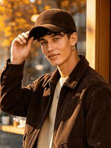 1 Pc Baseball Cap Unisex Casual Dad Hat,Sports Travel And Daily Street Look, 5-Color, Thick, Corduroy Material, Fashion-Forward - Multicolor - View 4