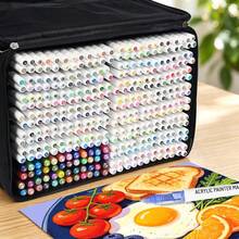 Professional Art Use, Back To School 384 Colors Hand-Drawn Pen Set, Equipped With Replaceable Pen Tips, Round Head And Soft Head Switchable, Vibrant And Rich Color Expression, Black Large Capacity Storage Bag With Compartments, Easy To Carry And Organize, Suitable For Paper, Canvas, Ceramic And Various Other DIY Drawing Needs. - Sets - View 8